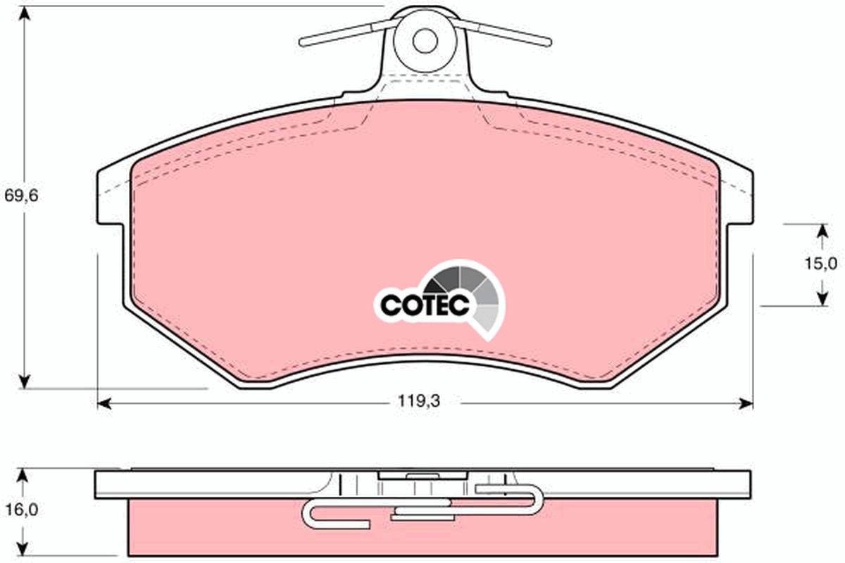 Brake Pad Set, disc brake - GDB430 TRW