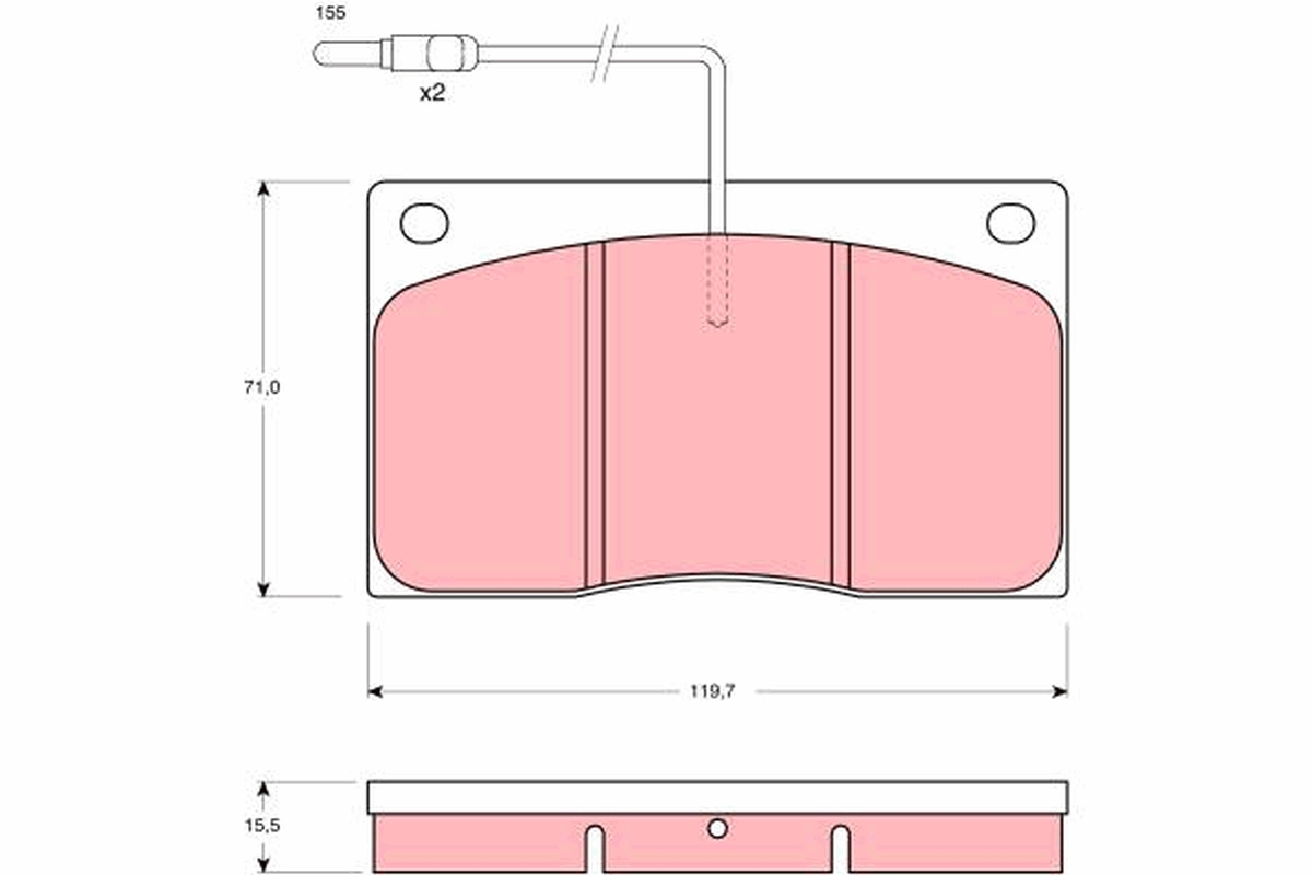 Brake Pad Set, disc brake - GDB443 TRW