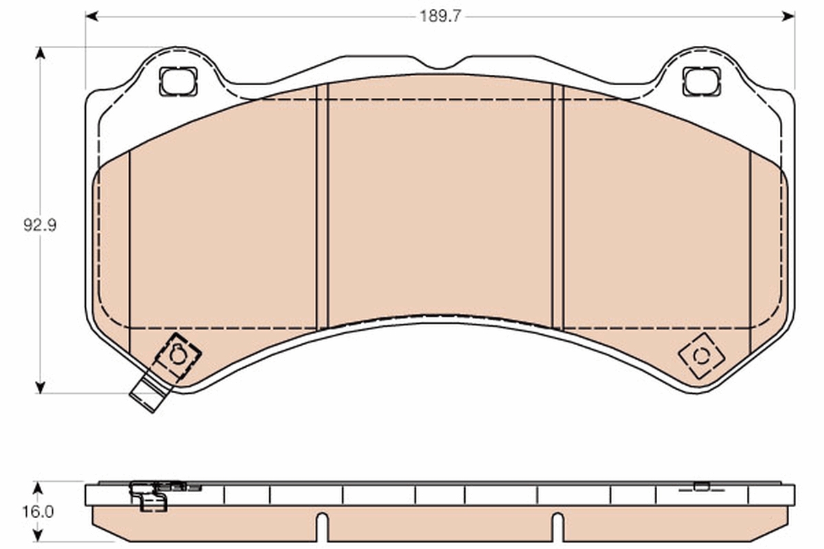 Brake Pad Set, disc brake - GDB4450 TRW
