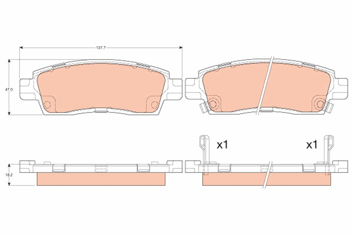 Brake Pad Set, disc brake - GDB4455 TRW
