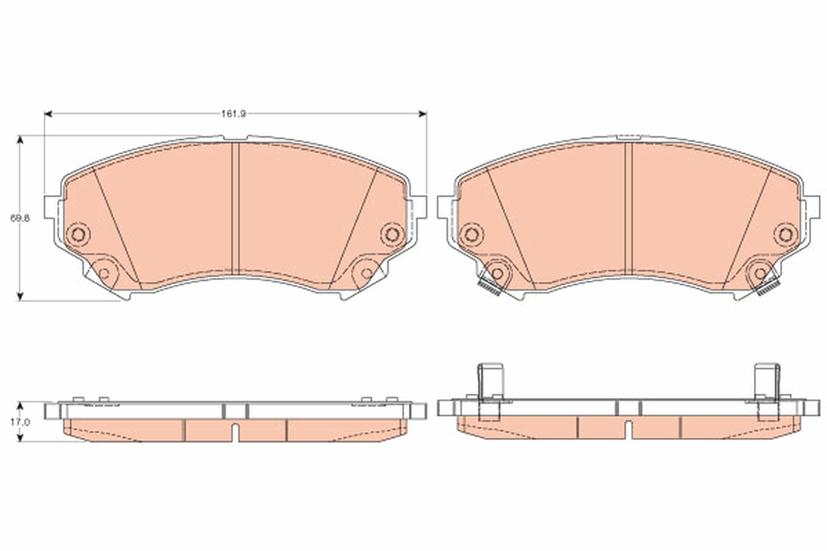 Brake Pad Set, disc brake - GDB4456 TRW