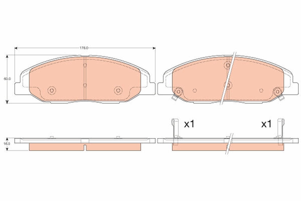 Brake Pad Set, disc brake - GDB4457 TRW