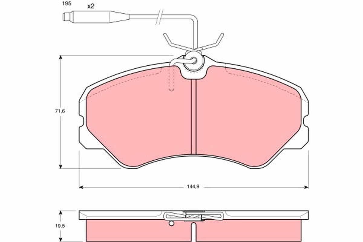 Brake Pad Set, disc brake - GDB447 TRW