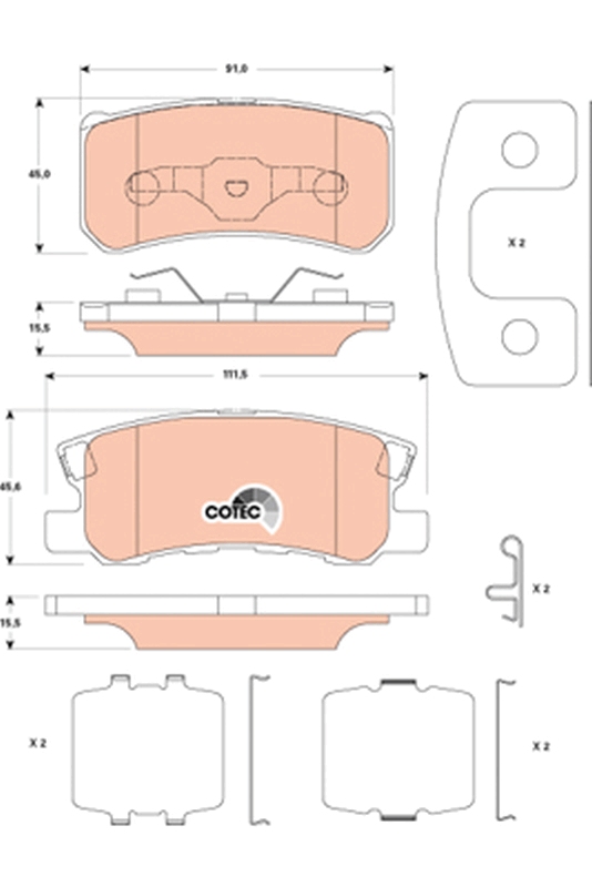 Brake Pad Set, disc brake - GDB4600 TRW