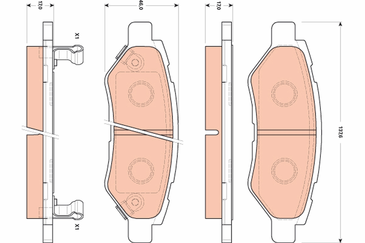 Brake Pad Set, disc brake - GDB4602 TRW