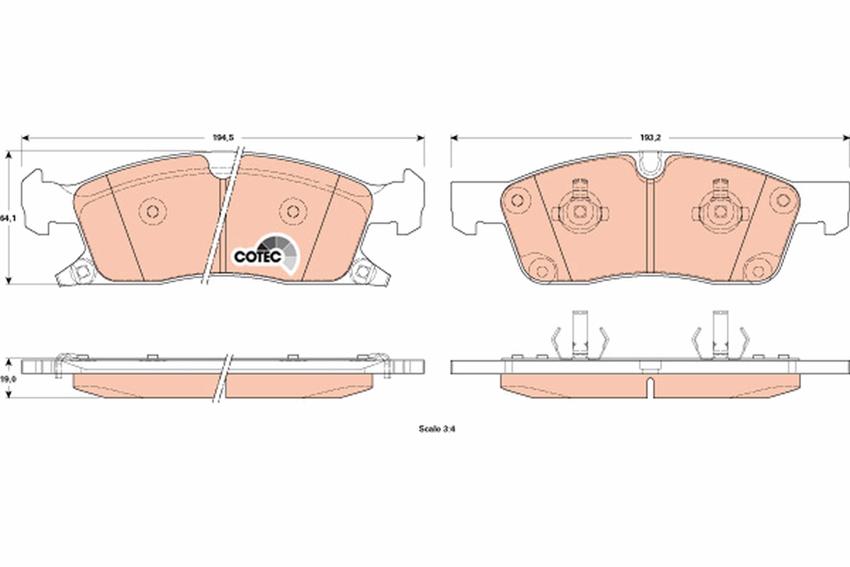 Brake Pad Set, disc brake - GDB4603 TRW