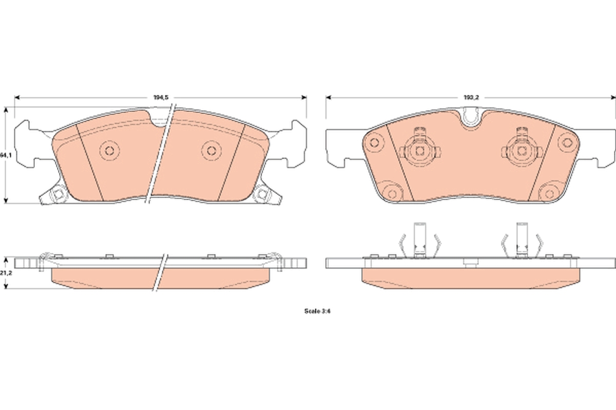Brake Pad Set, disc brake - GDB4604 TRW
