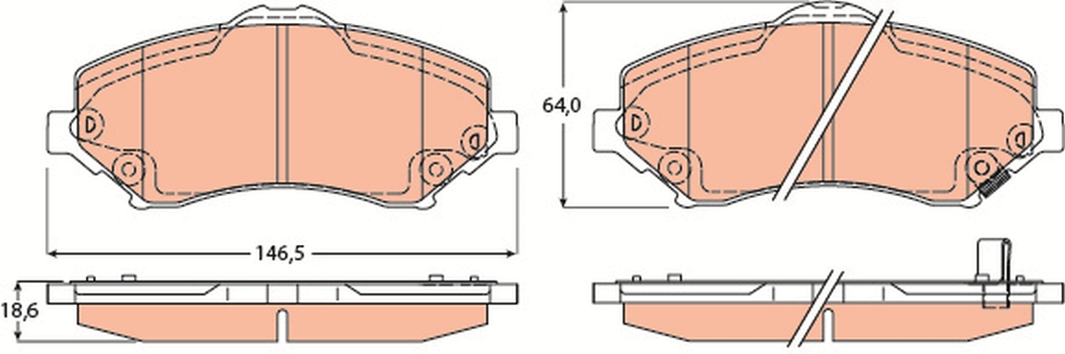 Kit pastiglie freno, Freno a disco - GDB4605 TRW
