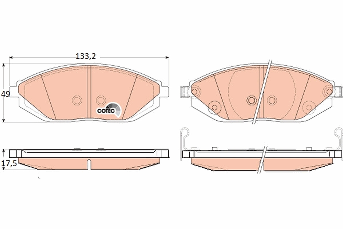 Brake Pad Set, disc brake - GDB4606 TRW