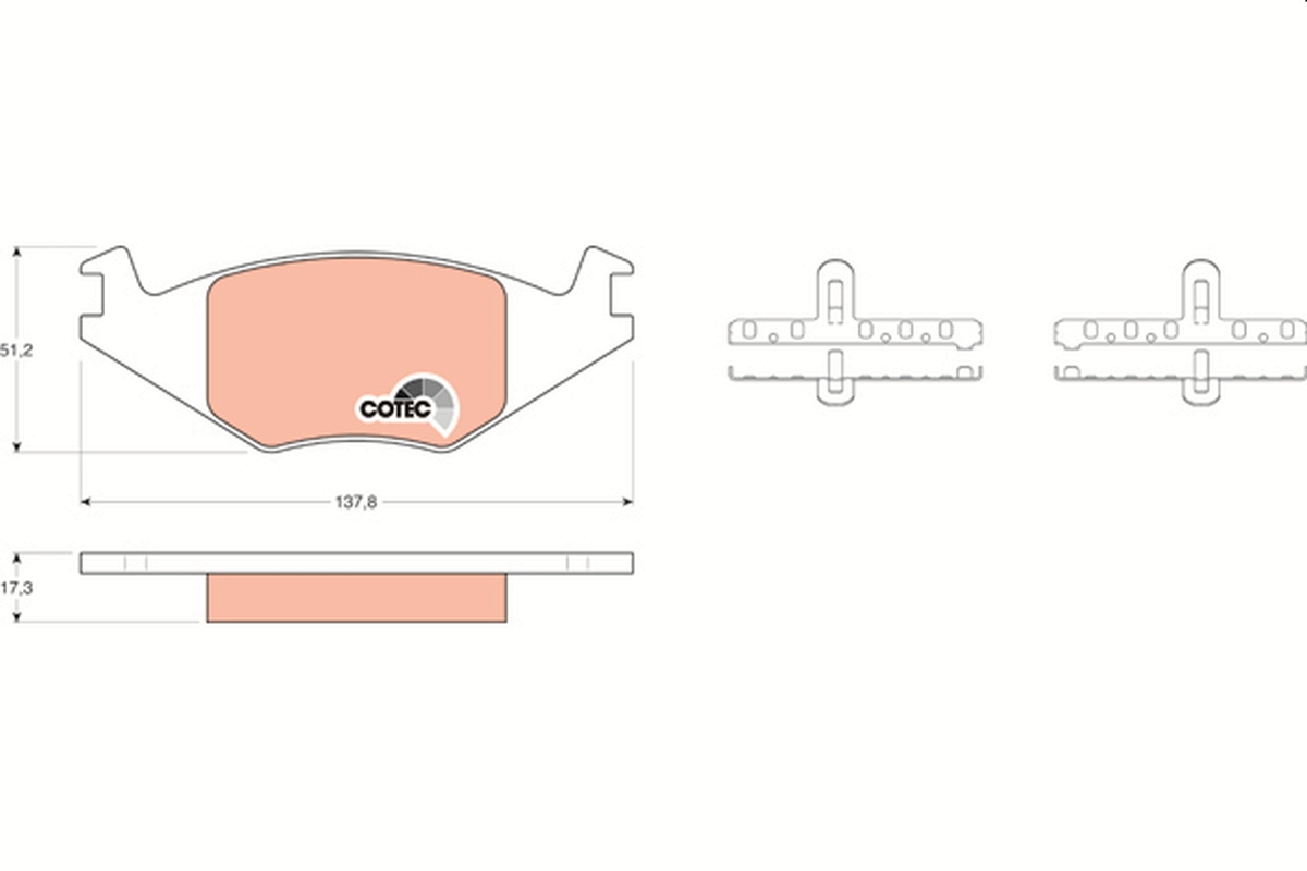 Brake Pad Set, disc brake - GDB463 TRW