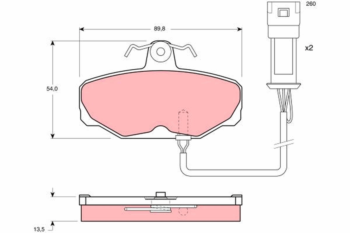 Brake Pad Set, disc brake - GDB471 TRW