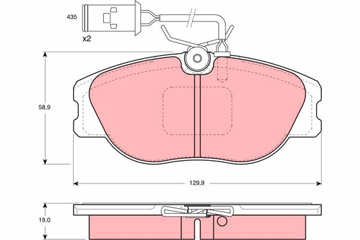 Brake Pad Set, disc brake - GDB483 TRW