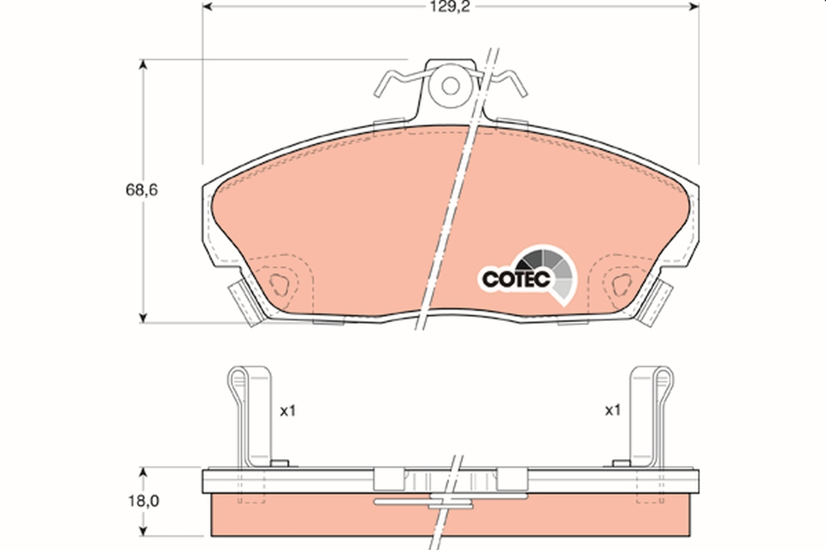 Brake Pad Set, disc brake - GDB496 TRW