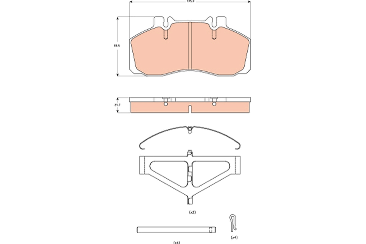 Brake Pad Set, disc brake - GDB5004 TRW