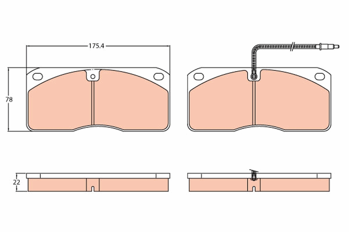 Brake Pad Set, disc brake - GDB5057 TRW