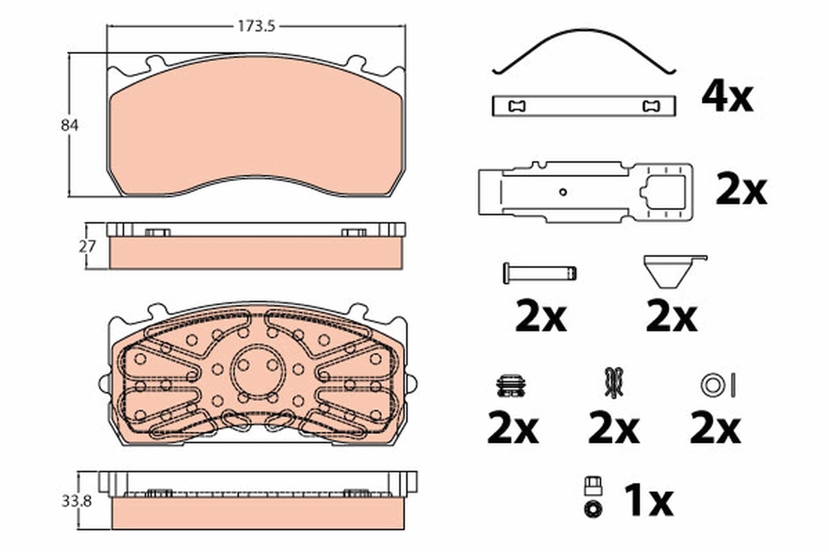 Brake Pad Set, disc brake - GDB5073 TRW