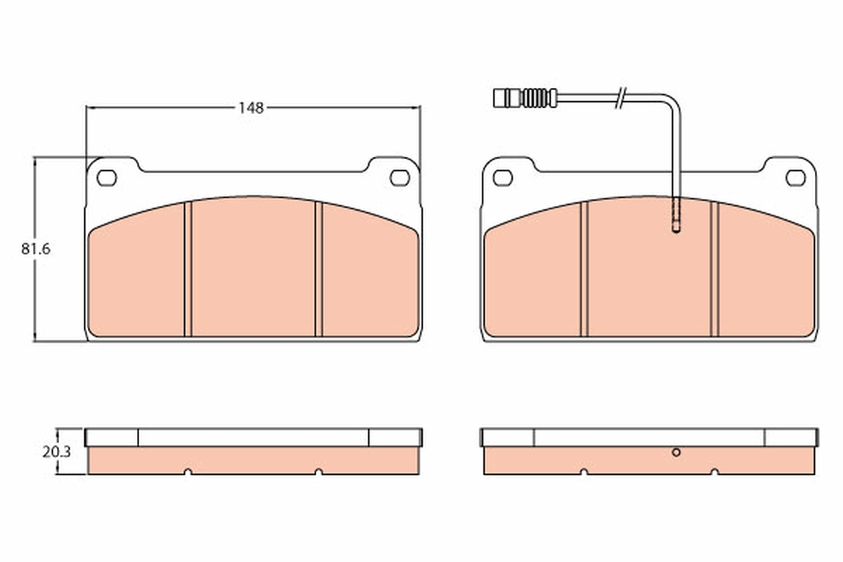 Brake Pad Set, disc brake - GDB5074 TRW