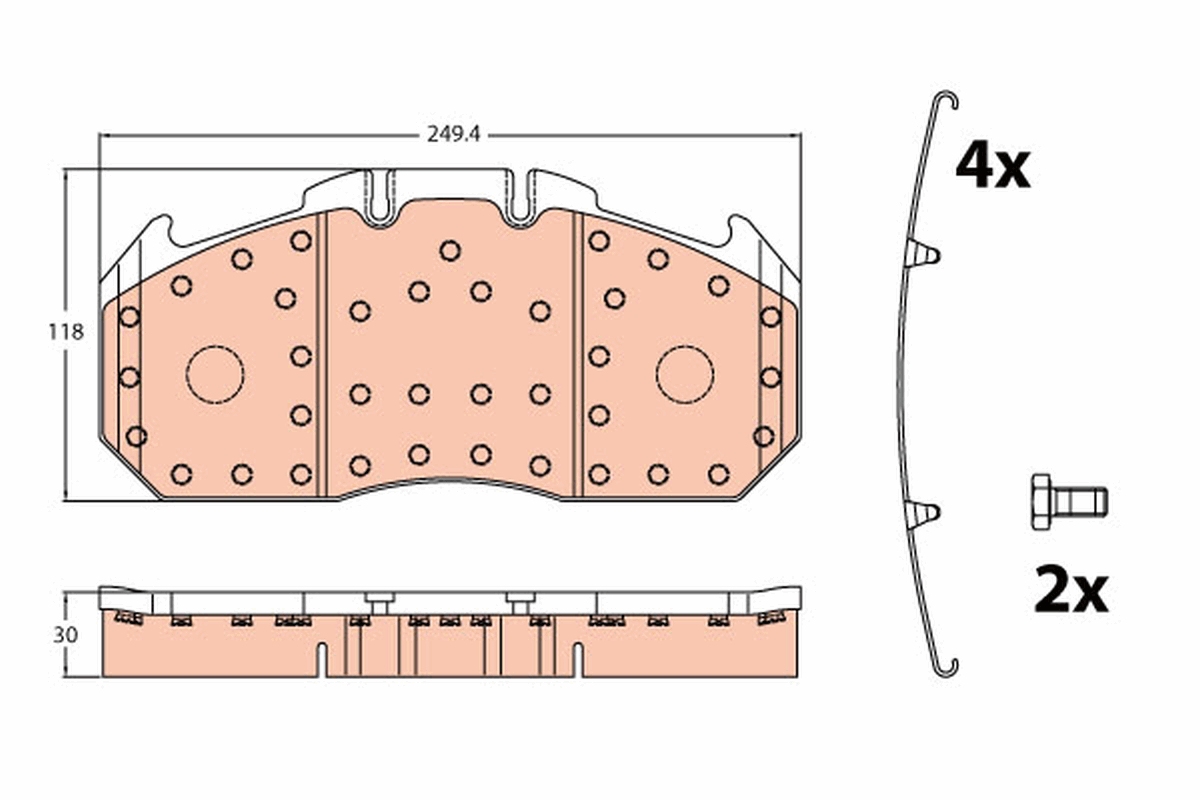 Brake Pad Set, disc brake - GDB5086 TRW