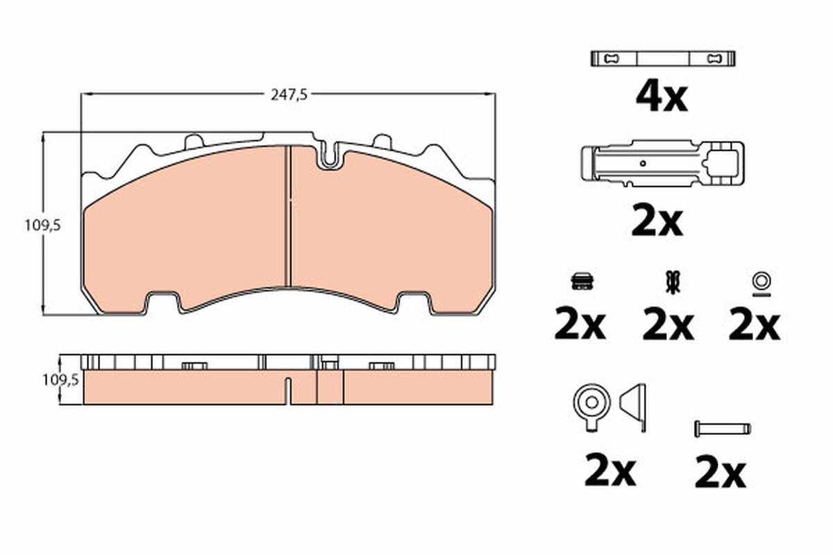 Brake Pad Set, disc brake - GDB5091 TRW
