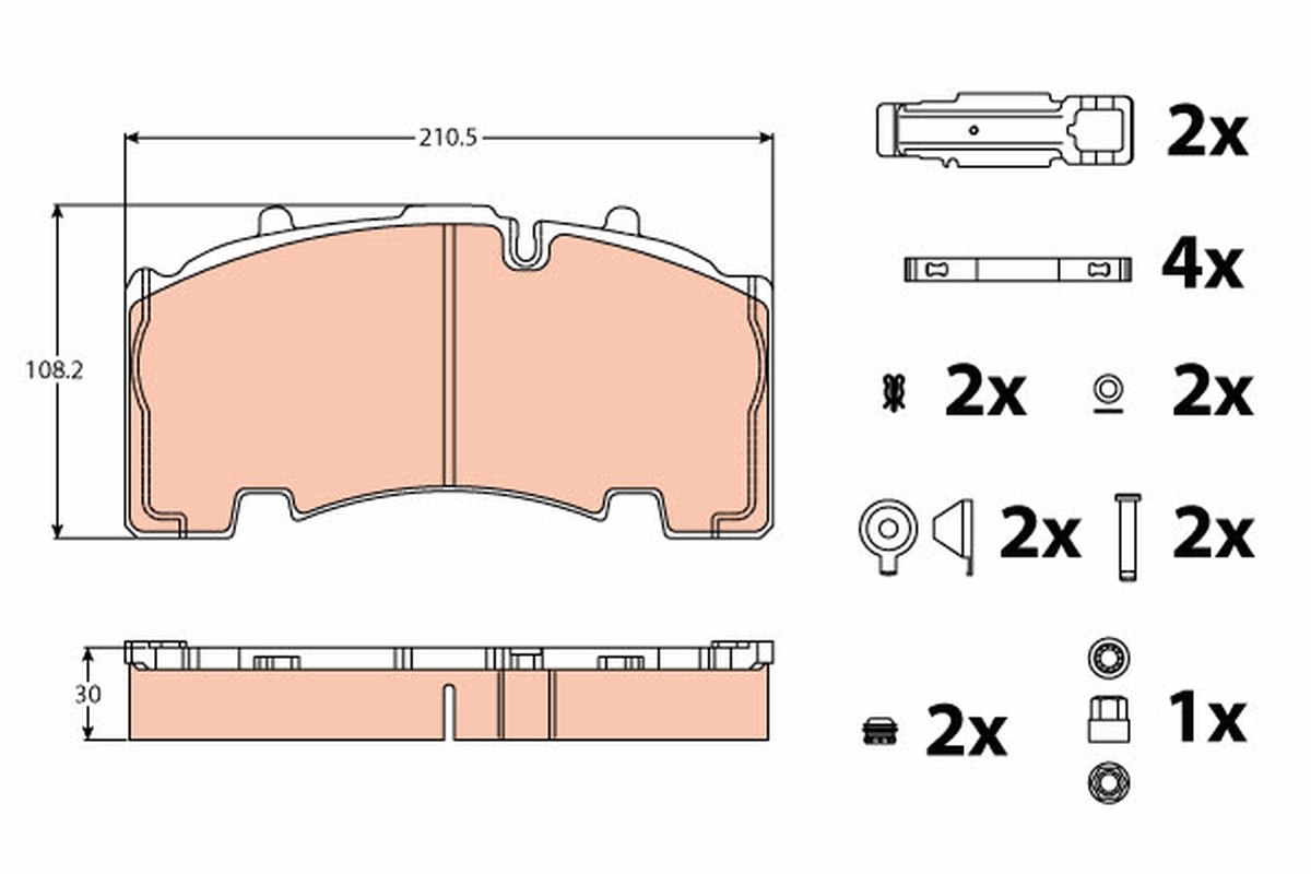 Brake Pad Set, disc brake - GDB5093 TRW