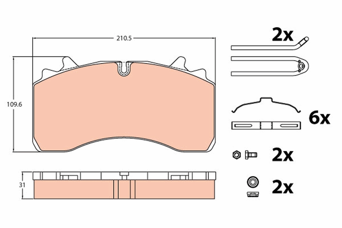 Kit pastiglie freno, Freno a disco - GDB5094 TRW