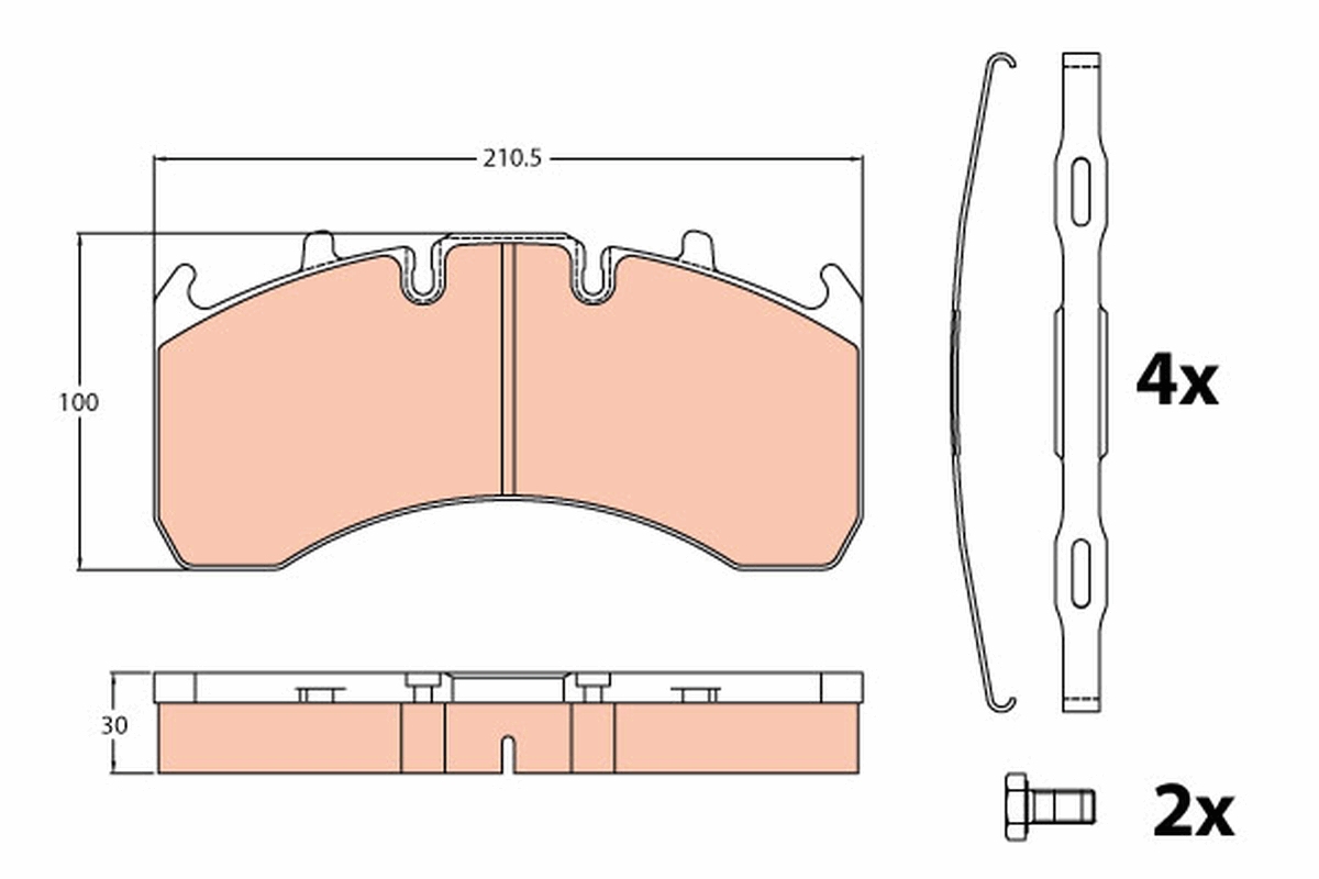 Brake Pad Set, disc brake - GDB5098 TRW