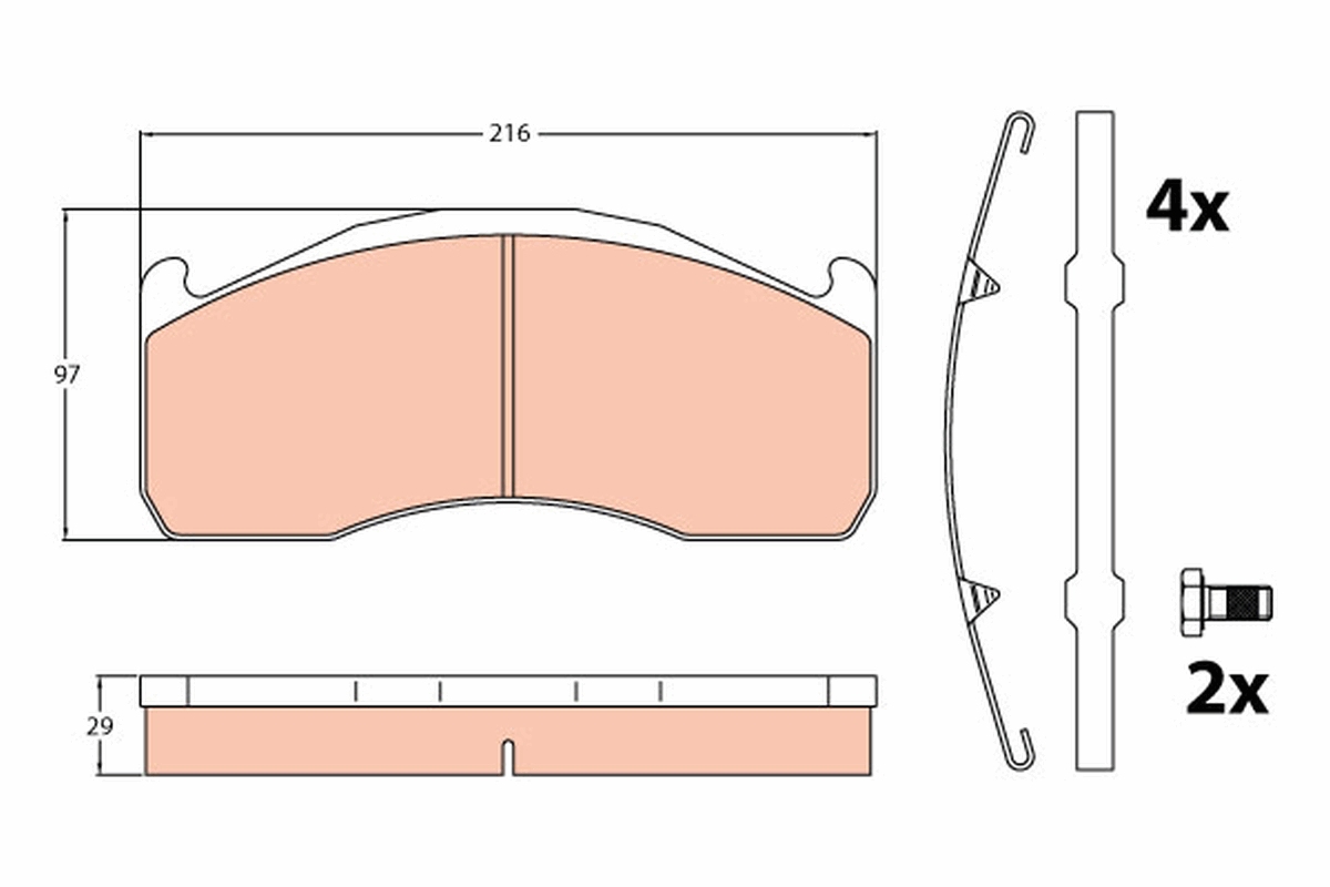 Brake Pad Set, disc brake - GDB5103 TRW