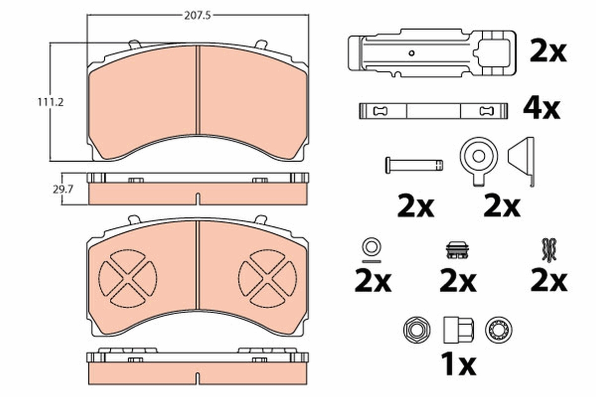 Brake Pad Set, disc brake - GDB5110 TRW