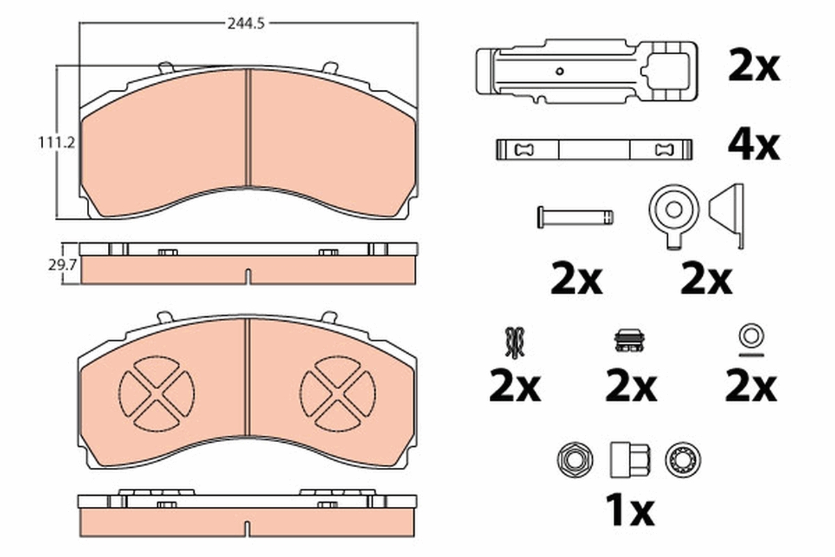Brake Pad Set, disc brake - GDB5111 TRW
