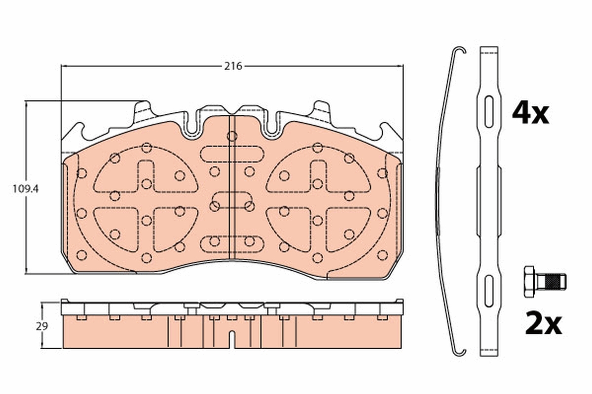 Brake Pad Set, disc brake - GDB5112 TRW