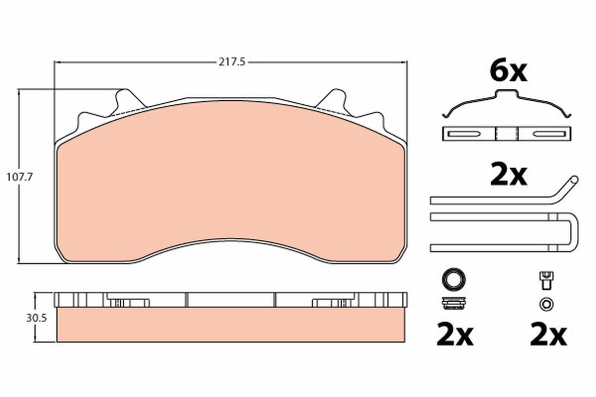 Kit pastiglie freno, Freno a disco - GDB5114 TRW