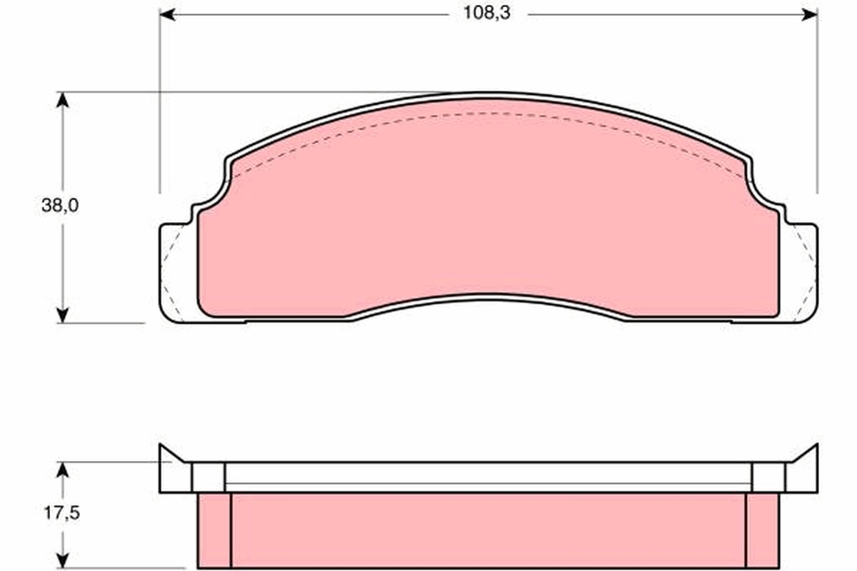 Brake Pad Set, disc brake - GDB624 TRW