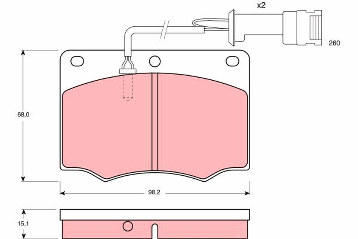 Brake Pad Set, disc brake - GDB691 TRW