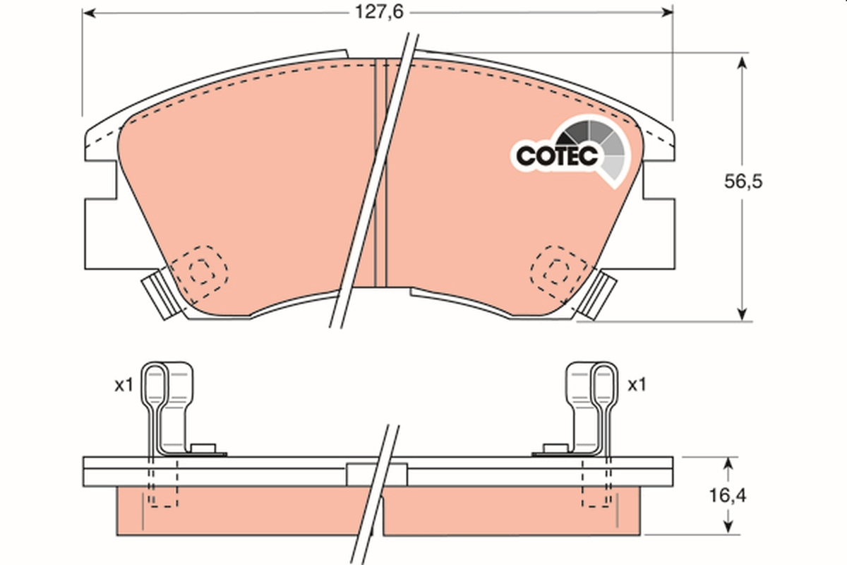 Brake Pad Set, disc brake - GDB729 TRW