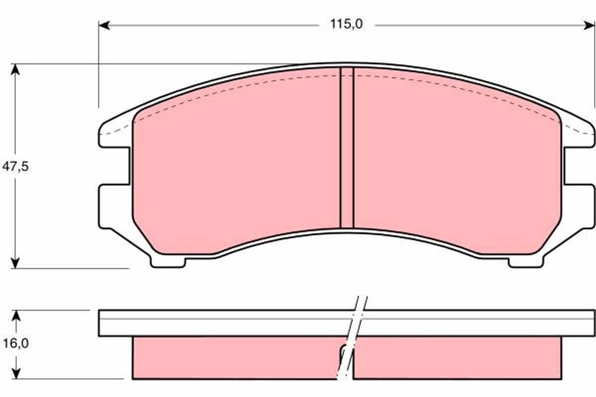 Brake Pad Set, disc brake - GDB731 TRW