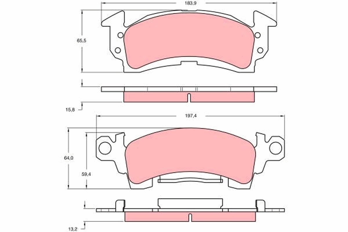 Brake Pad Set, disc brake - GDB742 TRW