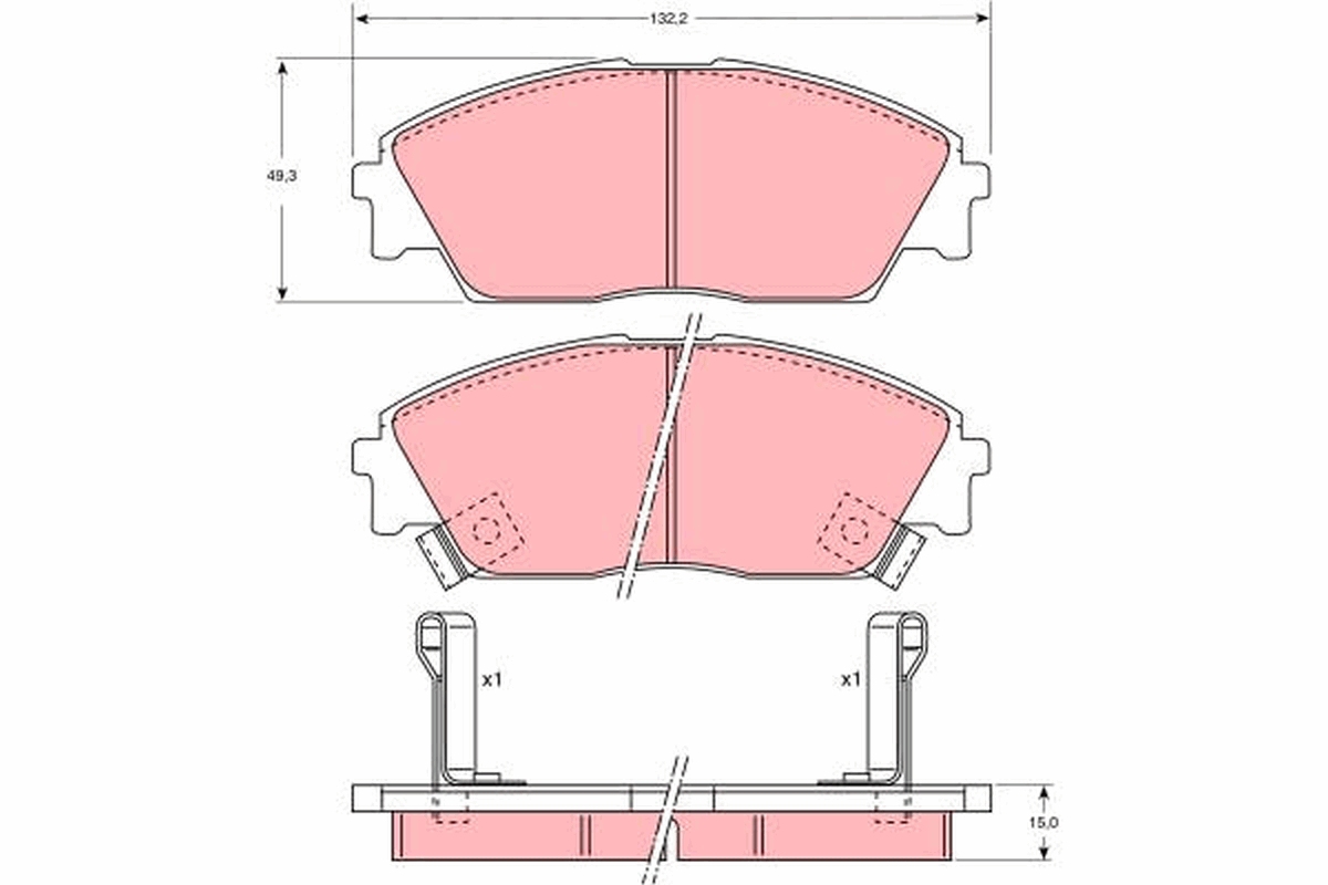 Kit pastiglie freno, Freno a disco - GDB763 TRW