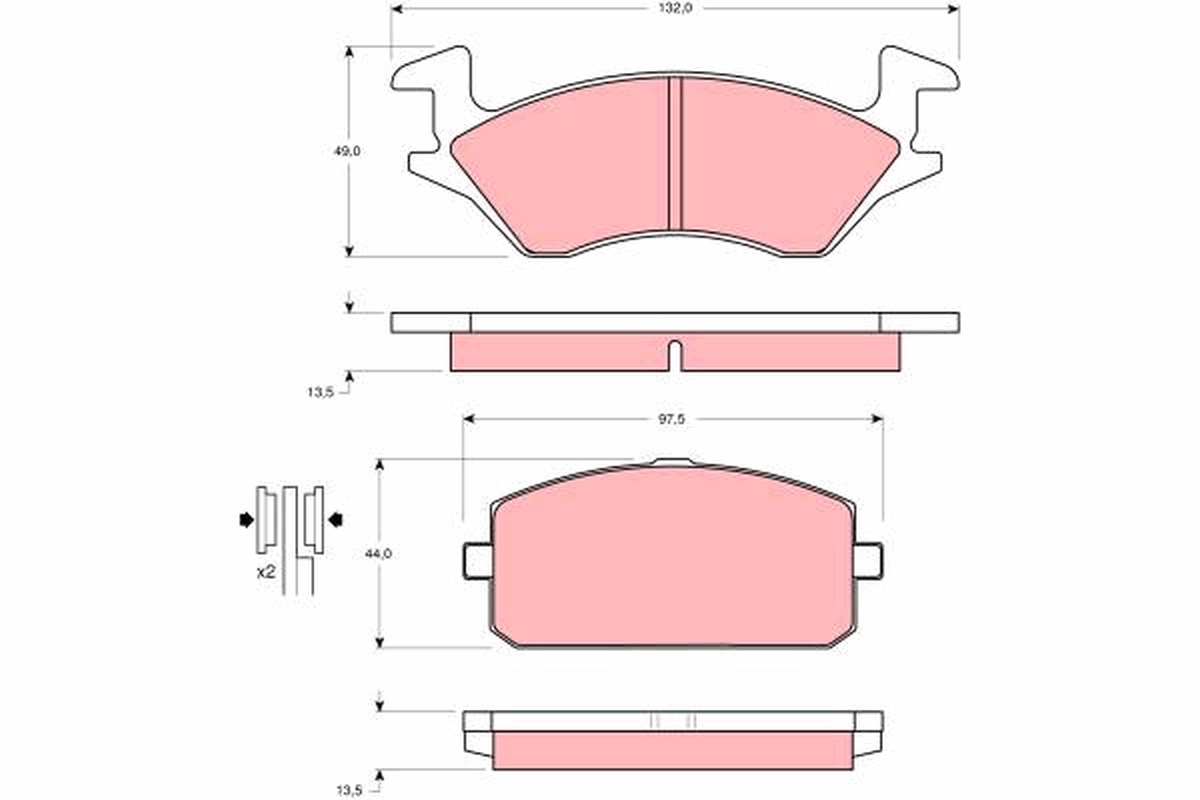 Brake Pad Set, disc brake - GDB769 TRW