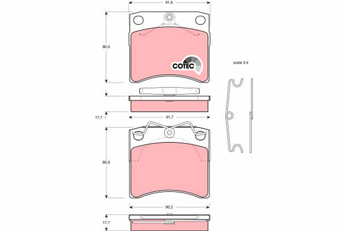 Brake Pad Set, disc brake - GDB791 TRW