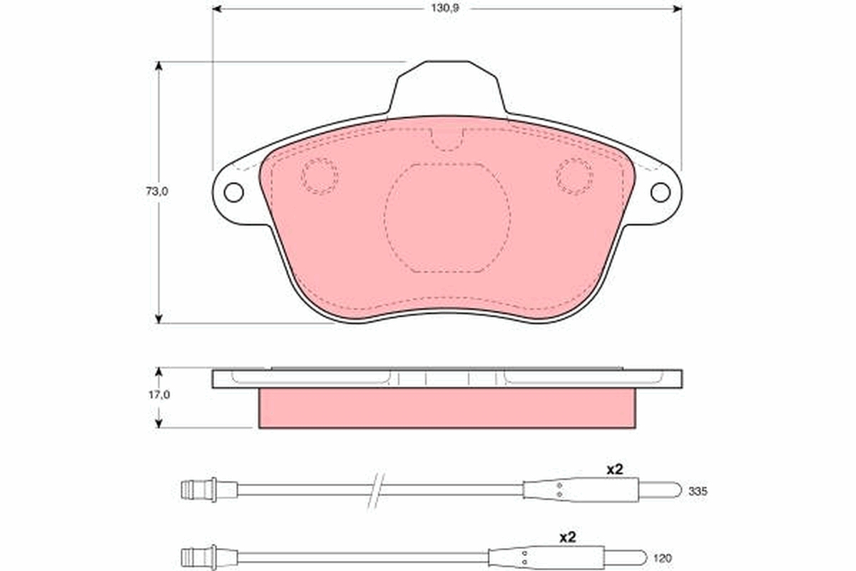Brake Pad Set, disc brake - GDB796 TRW