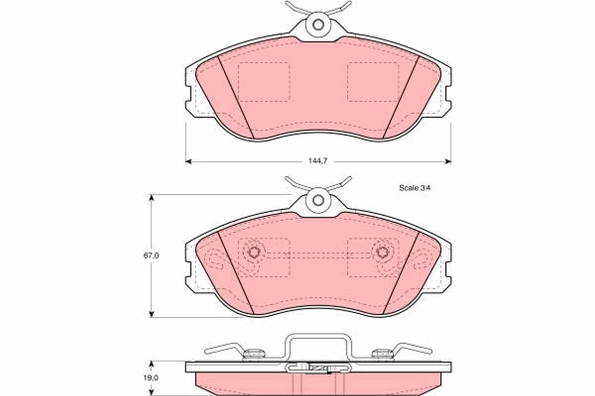 Brake Pad Set, disc brake - GDB815 TRW