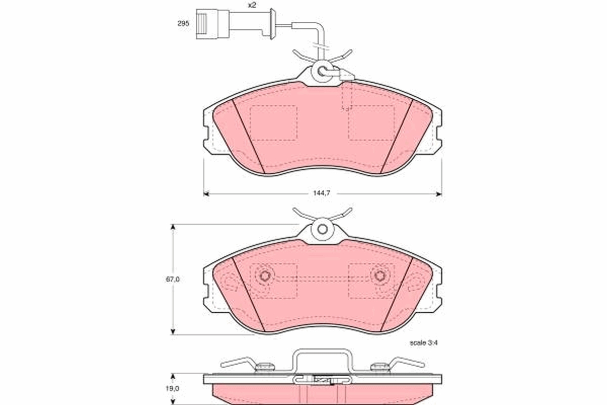 Brake Pad Set, disc brake - GDB816 TRW
