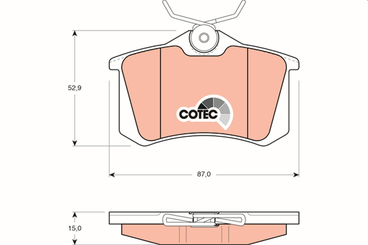 Brake Pad Set, disc brake - GDB823 TRW