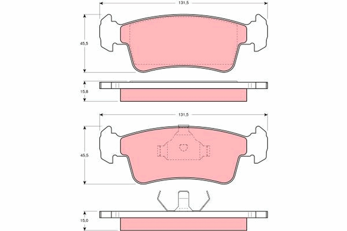 Brake Pad Set, disc brake - GDB867 TRW