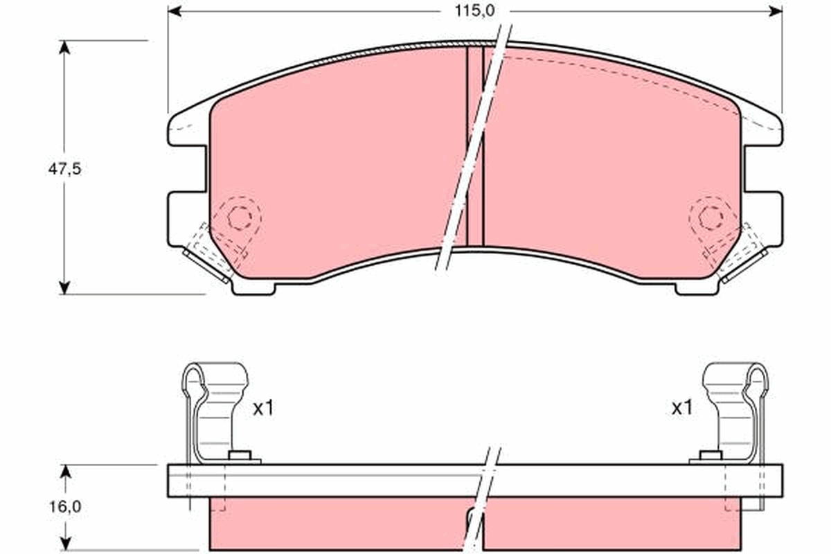 Brake Pad Set, disc brake - GDB882 TRW