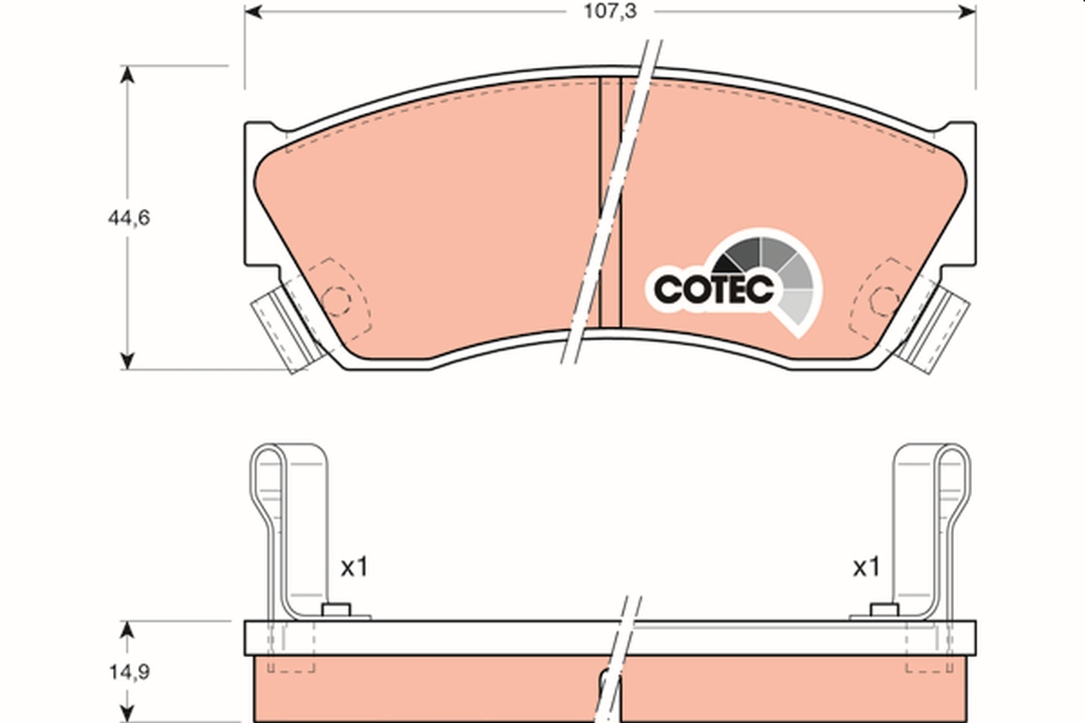 Brake Pad Set, disc brake - GDB883 TRW