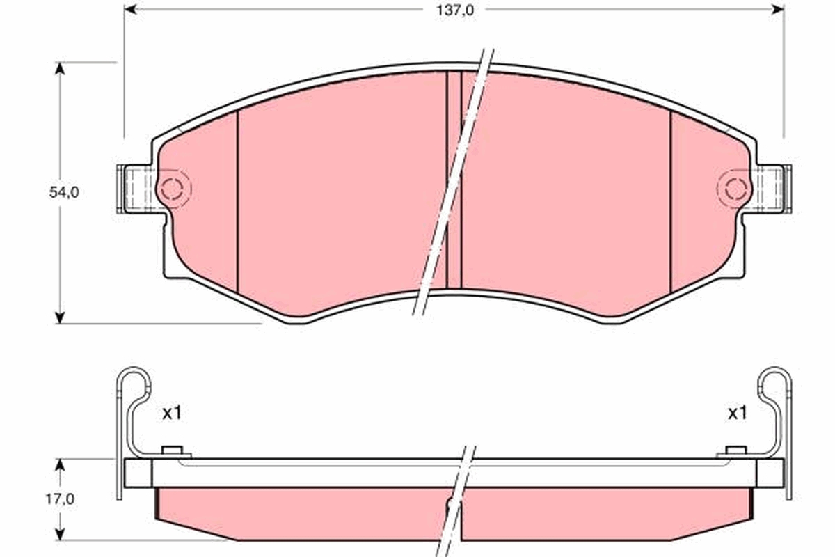 Brake Pad Set, disc brake - GDB895 TRW