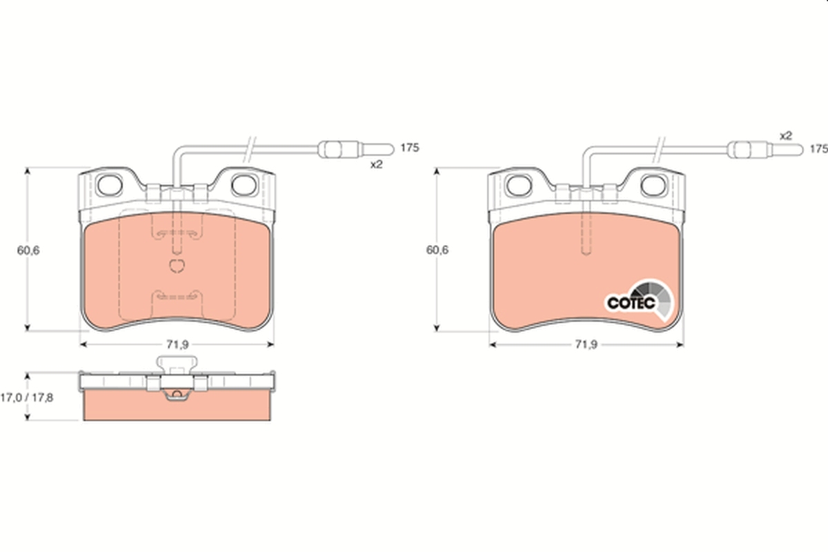 Brake Pad Set, disc brake - GDB906 TRW