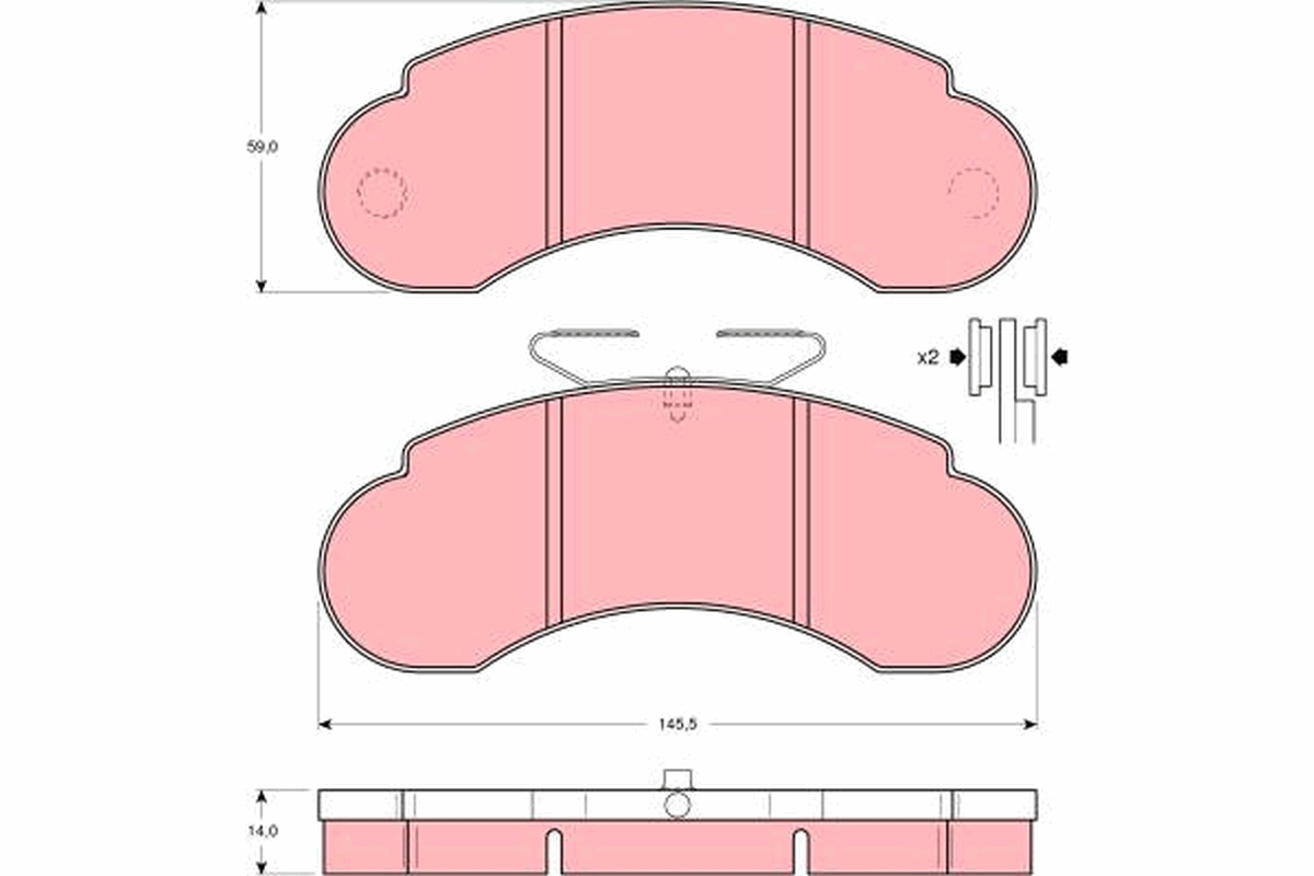 Brake Pad Set, disc brake - GDB950 TRW