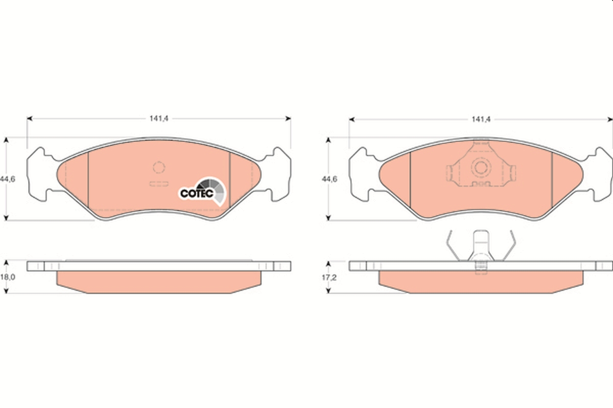 Brake Pad Set, disc brake - GDB953 TRW
